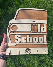 BMW Old School Key Holder – 4 Hook Wooden Key Organiser